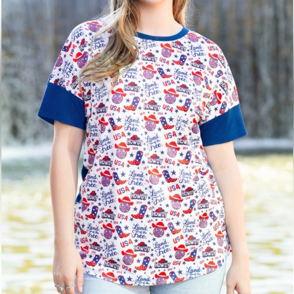 4th of July Printed Top